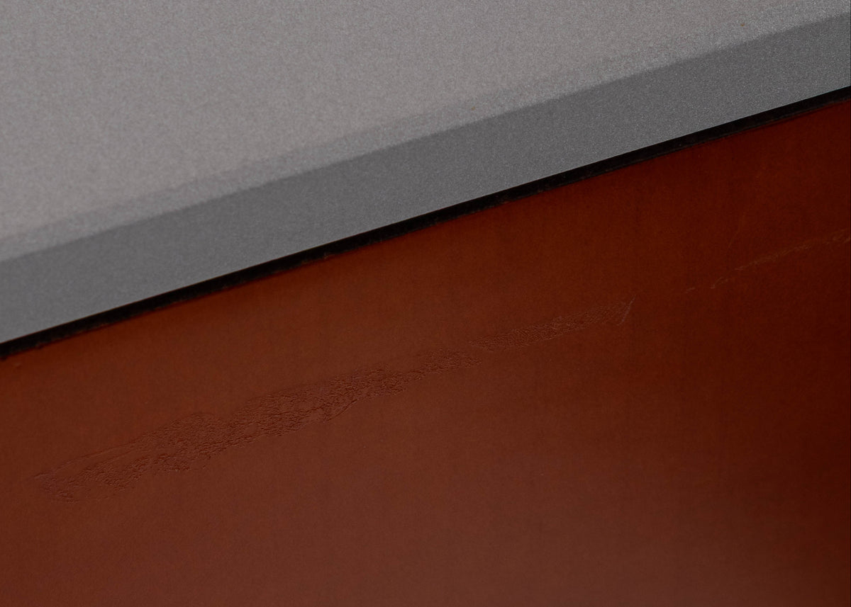 Close up of a used Sony SS-X90ED Floorstanding Speaker in a Silver / Cherry finish showing mark on rear