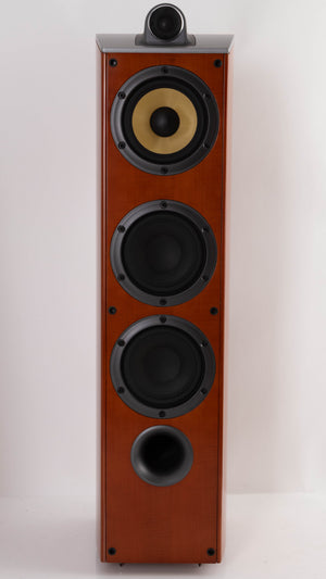 Front view of a used Sony SS-X90ED Floorstanding Speaker in a Silver / Cherry finish
