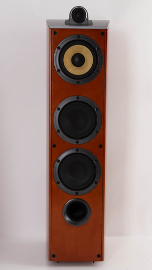 Front view of a used Sony SS-X90ED Floorstanding Speaker in a Silver / Cherry finish