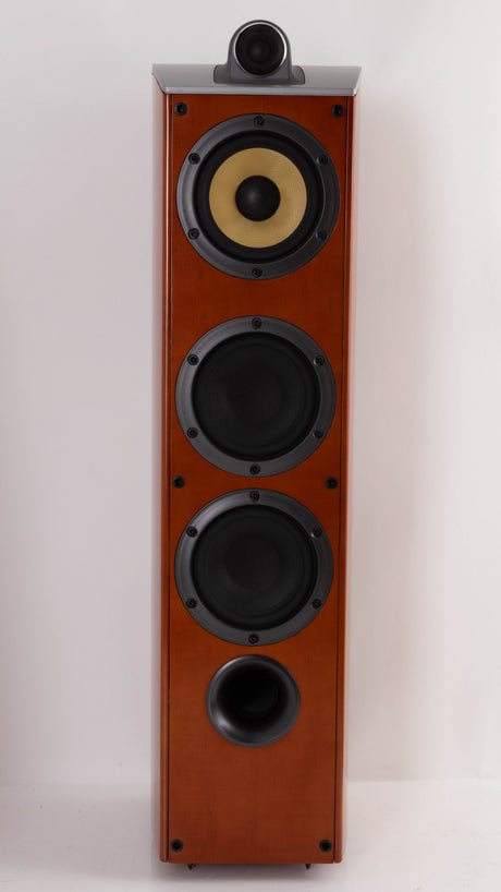 Front view of a used Sony SS-X90ED Floorstanding Speaker in a Silver / Cherry finish