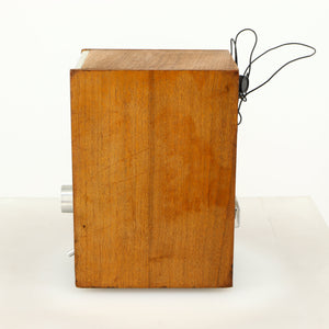 Right side view of a used Sony ST-88 Tuner in an oak finish 