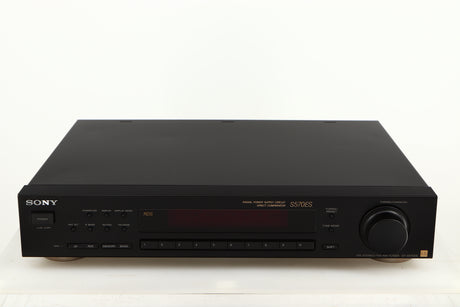 Front view of a used Sony ST-S570ES FM/AM Tuner in a black finish