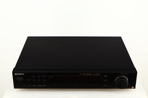 Top of a used Sony ST-S570ES FM/AM Tuner in a black finish