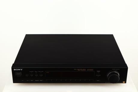 Top of a used Sony ST-S570ES FM/AM Tuner in a black finish