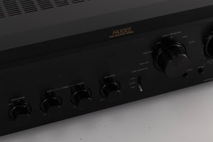 Close up of a used Sony TA-FA30ES Integrated Amplifier in a Black finish showing fascia