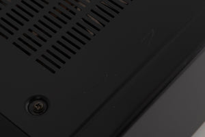 Close up of a used Sony TA-FA30ES Integrated Amplifier in a Black finish showing scratches on top