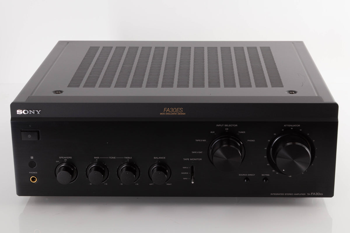 Front view of a used Sony TA-FA30ES Integrated Amplifier in a Black finish