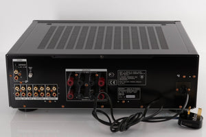 Rear view of a used Sony TA-FA30ES Integrated Amplifier in a Black finish showing Phono Inputs and Phono Outputs