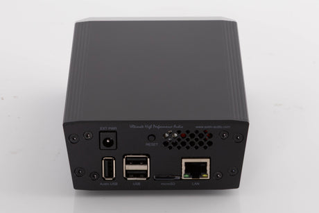 Rear view of a used SOtM SMS-200 Network Player showing Power Input, USB Inputs and Network Input
