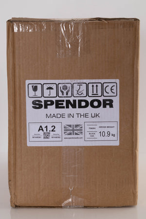 Box of a used Spendor A1.2 Standmount Speaker in Black Oak