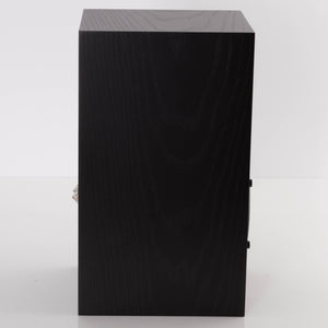 Let side view of a used Spendor A1.2 Standmount Speaker in a Black Oak finish