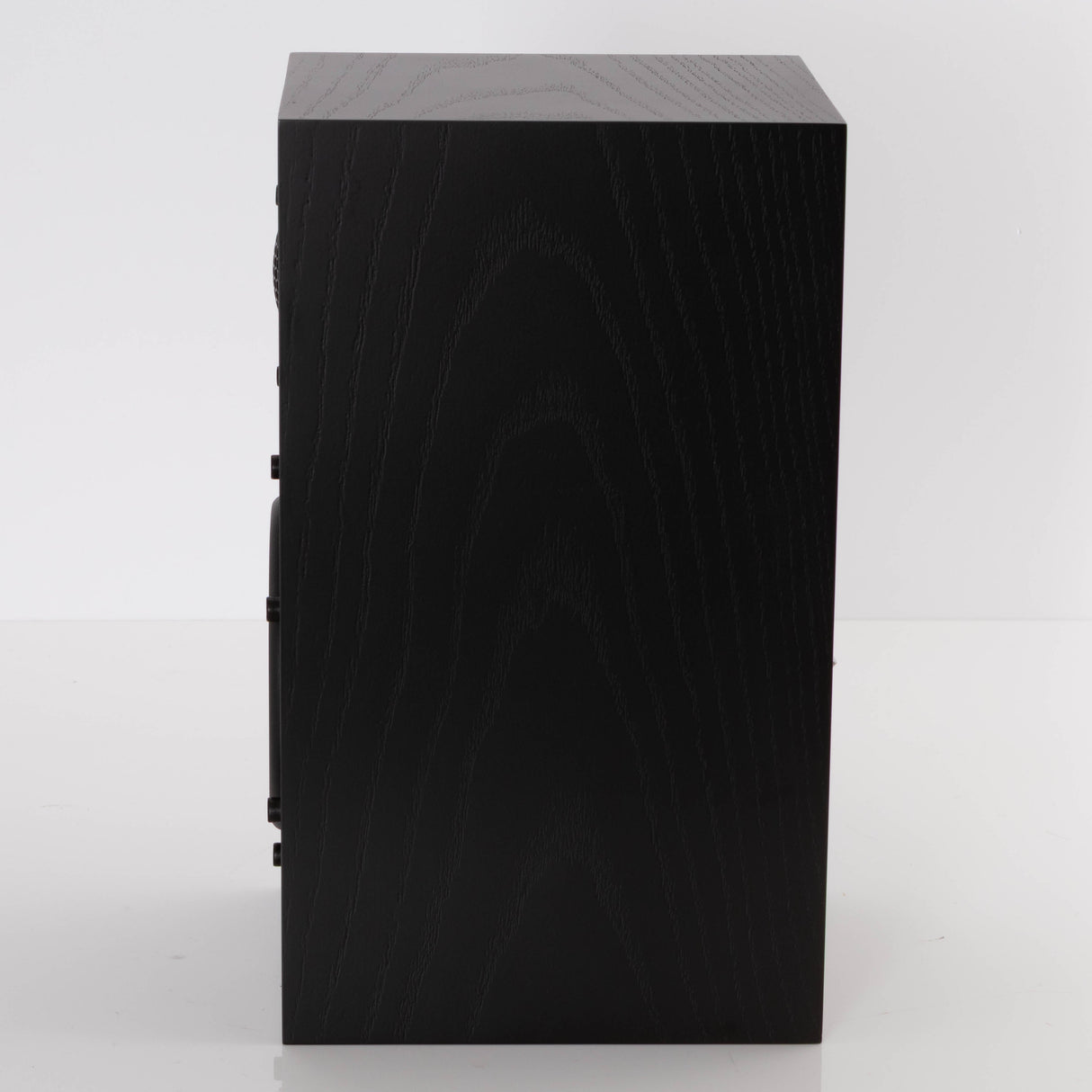 Right side view of a used Spendor A1.2 Standmount Speaker in a Black Oak finish