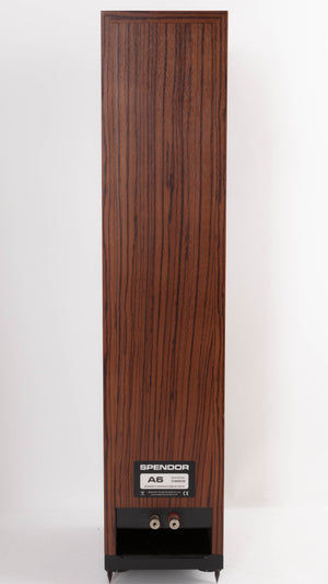 Rear view of a used Spendor A6 Floorstanding Speaker in a Wenge finish