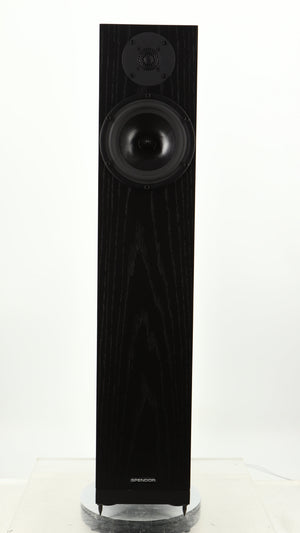 Front view of a used Spendor A7 Floorstanding Speaker in a black oak finish