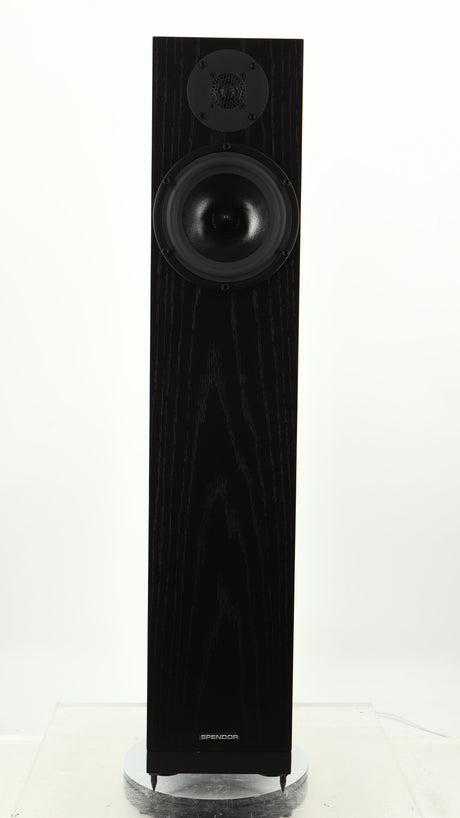 Front view of a used Spendor A7 Floorstanding Speaker in a black oak finish