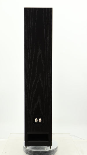 Rear view of a used Spendor A7 Floorstanding Speaker in a black oak finish