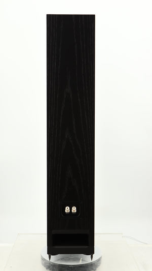 Rear view of a used Spendor A7 Floorstanding Speaker in a black oak finish