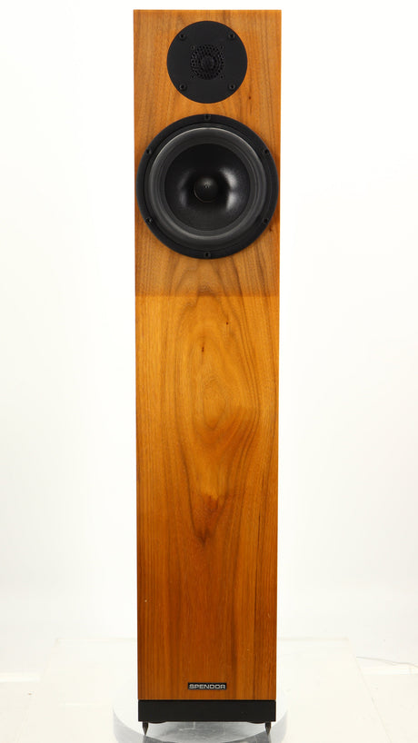 Front view of a used Spendor A7 Floorstanding Speaker in a walnut finish