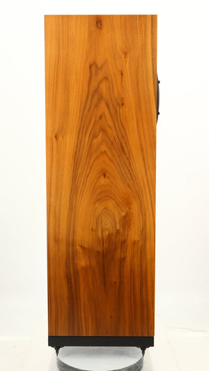 Left side view of a used Spendor A7 Floorstanding Speaker in a walnut finish