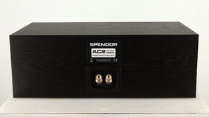 Rear view of a used Spendor AC2 Centre Speaker in a black oak finish
