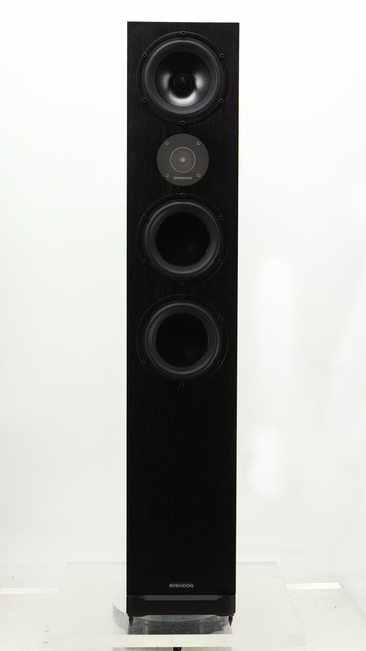 Front view of a used Spendor D9.2 Floorstanding Speaker in a black oak finish