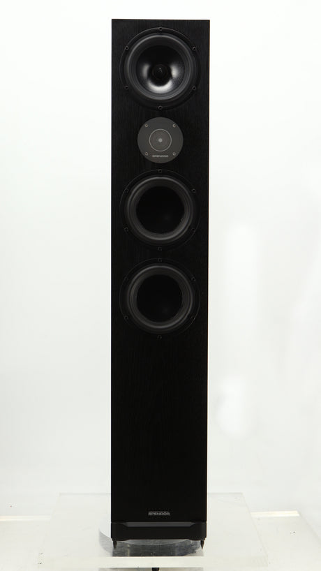 Front view of a used Spendor D9.2 Floorstanding Speaker in a black oak finish