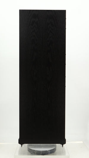 Left side view of a used Spendor D9.2 Floorstanding Speaker in a black oak finish