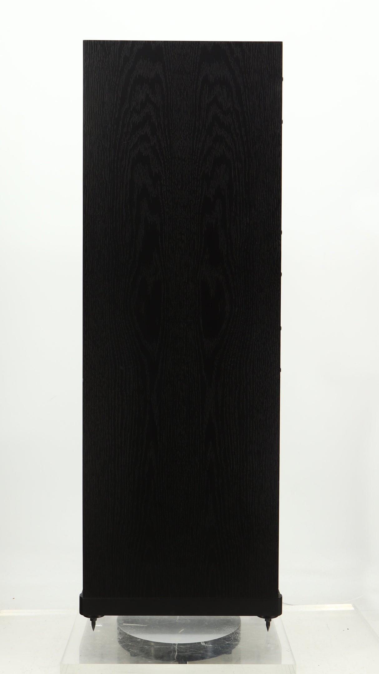 Left side view of a used Spendor D9.2 Floorstanding Speaker in a black oak finish