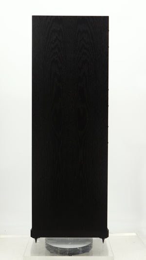 Left side view of a used Spendor D9.2 Floorstanding Speaker in a black oak finish