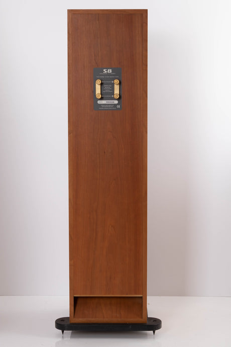 Rear view of a used Spendor S8 Floorstanding Speaker in Cherry