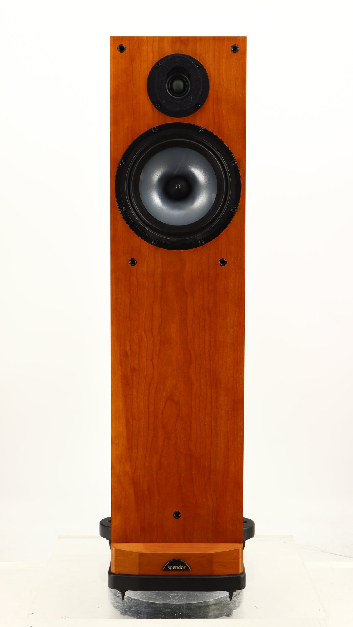 Front view of a used Spendor S8e Floorstanding Speaker in a cherry finish