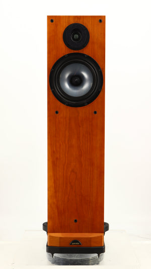 Front view of a used Spendor S8e Floorstanding Speaker in a cherry finish