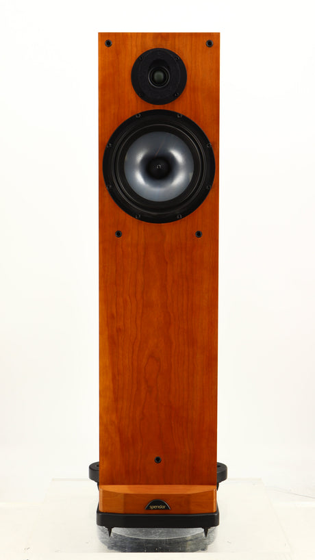 Front view of a used Spendor S8e Floorstanding Speaker in a cherry finish