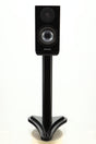 Front view of a used Spendor SA1 Standmount Speaker in Gloss Black with Stand