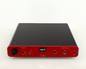 Front view of a used SPL Phonitor SE Headphone Amplifier in a red finish
