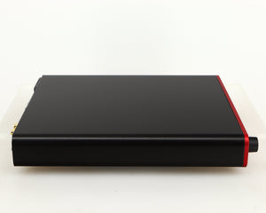 Left side view of a used SPL Phonitor SE Headphone Amplifier in a red finish