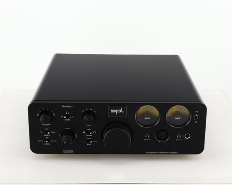 Front view of a used SPL Phonitor X Headphone Amplifier & Pre Amplifier W/ DAC in a black finish