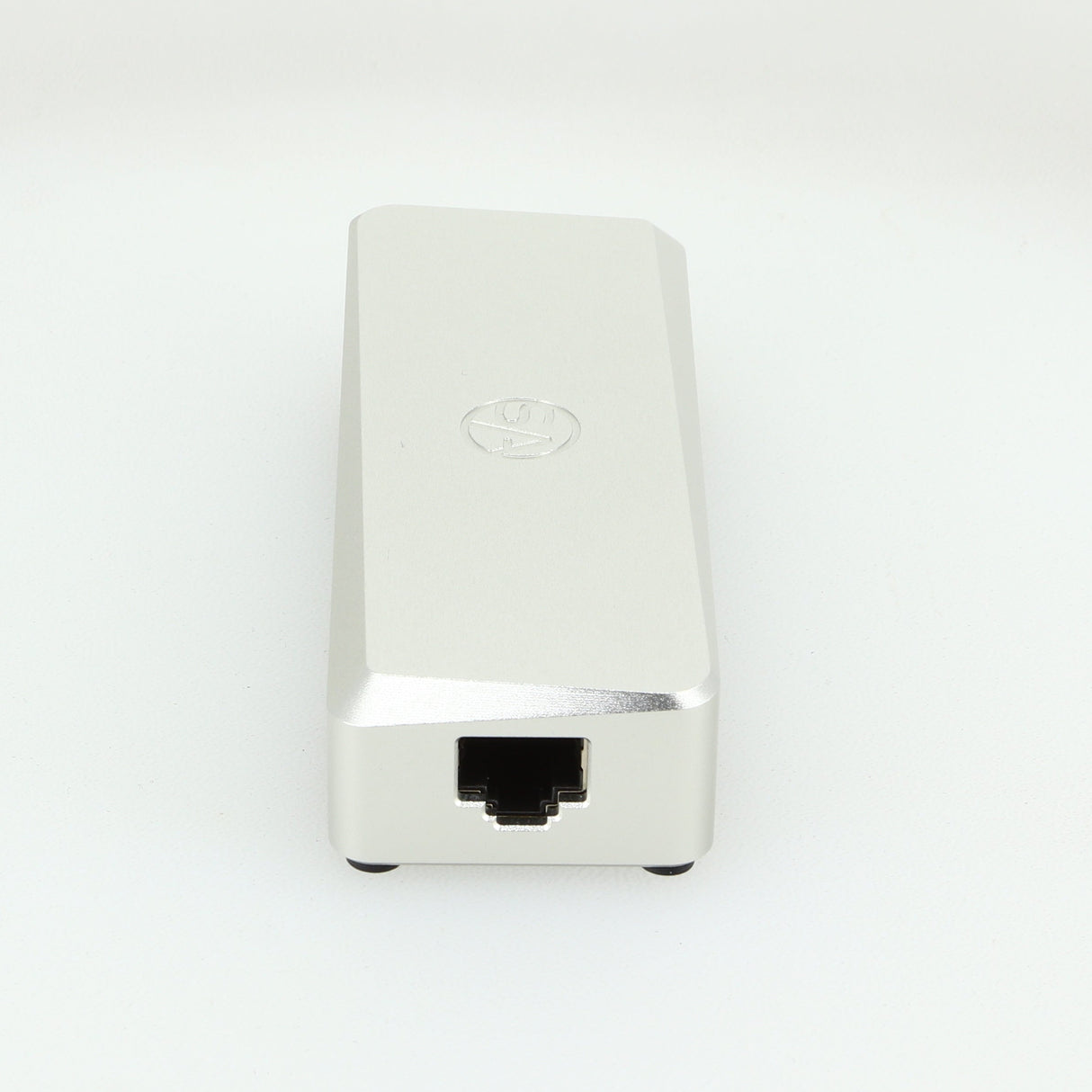 Right side view of a used Stack Audio SmoothLAN Network Filter in a silver finish