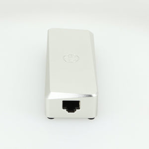 Right side view of a used Stack Audio SmoothLAN Network Filter in a silver finish