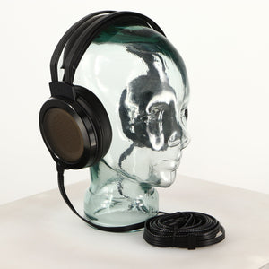 Front left angle of used Stax SR-007 MK2 Electrostatic Headphones in a black finish