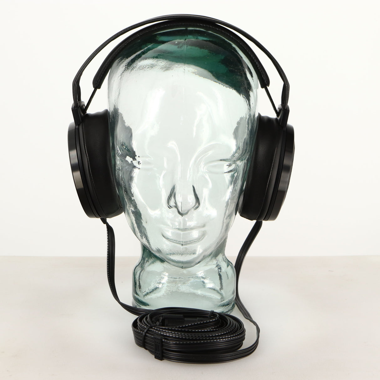 Front view of used Stax SR-007 MK2 Electrostatic Headphones in a black finish