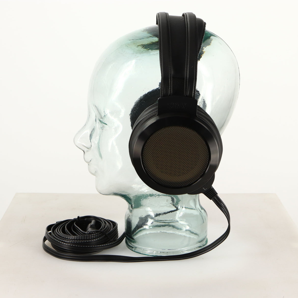 Right side view of used Stax SR-007 MK2 Electrostatic Headphones in a black finish
