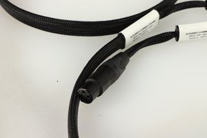 Close up of used Studio Connections Black Star XLR-XLR Interconnect Cables 1.0m Pair in a black finish showing connector