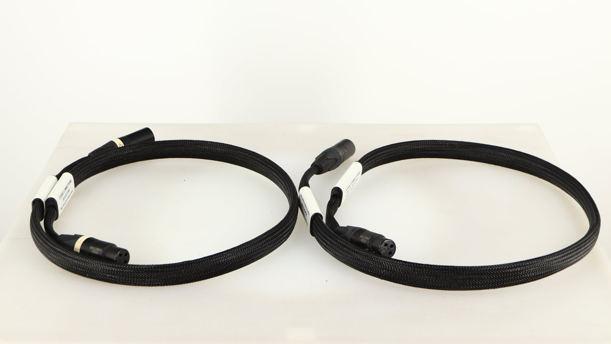 Front view of used Studio Connections Black Star XLR-XLR Interconnect Cables 1.0m Pair in a black finish