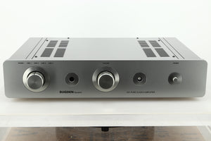 Front view of a used Sugden A21 I-S Integrated Amplifier in Titanium finish 