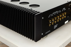 Rear left corner view of a used Sugden A21 SE Signature Integrated Amplifier in Titanium finish