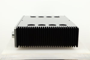 Side view of a used Sugden A21 SE Signature Integrated Amplifier in Titanium finish