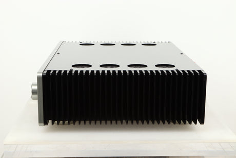 Side view of a used Sugden A21 SE Signature Integrated Amplifier in Titanium finish