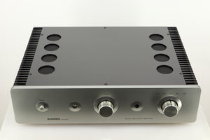 Top view of a used Sugden A21 SE Signature Integrated Amplifier in Titanium finish