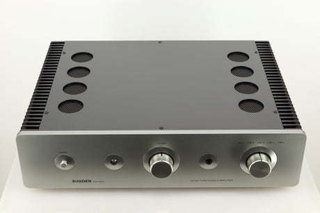 Top view of a used Sugden A21 SE Signature Integrated Amplifier in Titanium finish